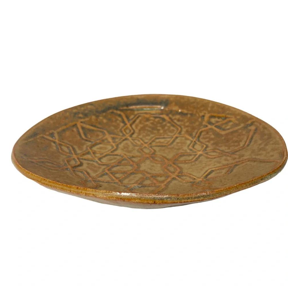Geometric Honeycomb Handcrafted Pottery Dish